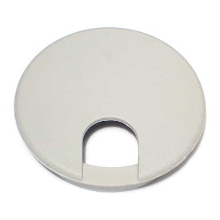 Midwest Fastener 2-1/2" x 2-5/16" Gray Nylon Plastic Desk Grommets with Caps 2PK 76484